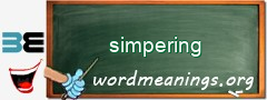 WordMeaning blackboard for simpering